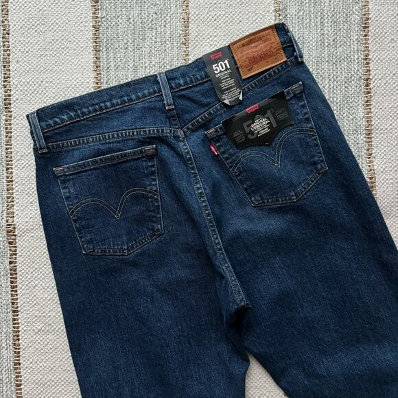 Levi’s 501 Charleston Outlasted Blue 36200-0157 Straight Leg High Rise Crop Jean - Picture 7 of 13
